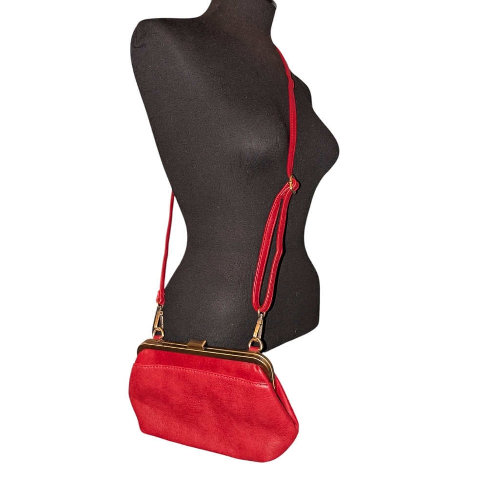 Joy Susan Vivie Vegan Bag Convertible Crossbody / Wristlet, red